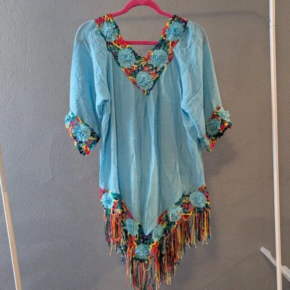 Rainbow Crochet Swim Cover Up - Picture 2 of 5